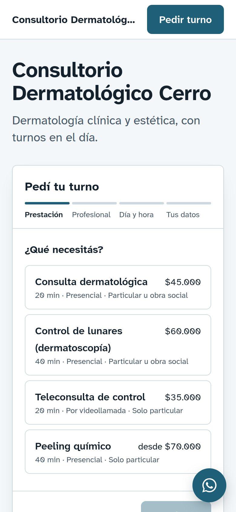 La plantilla Clínica clara en un celular