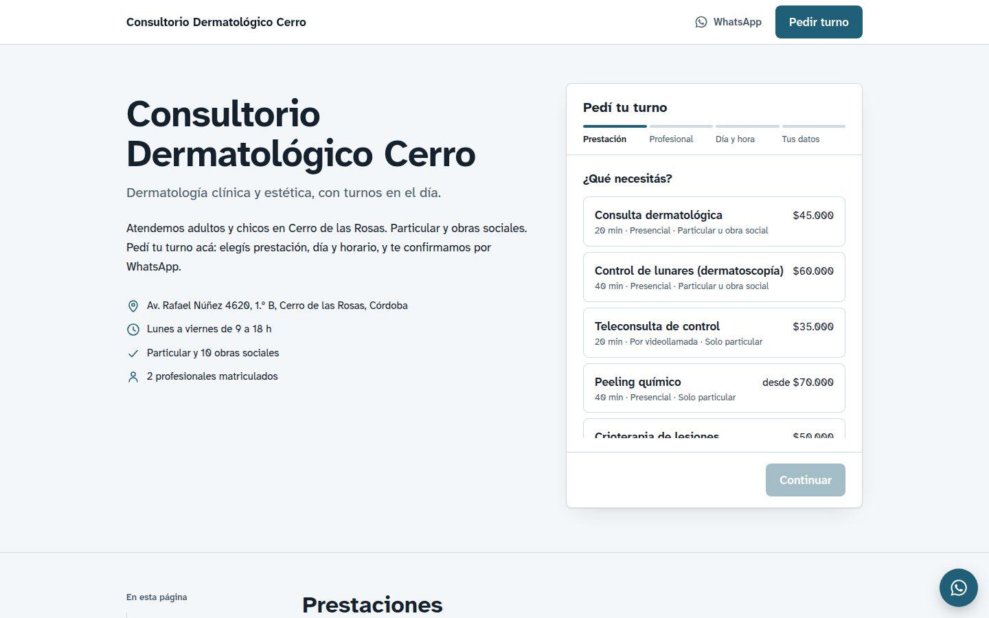 La plantilla Clínica clara en computadora